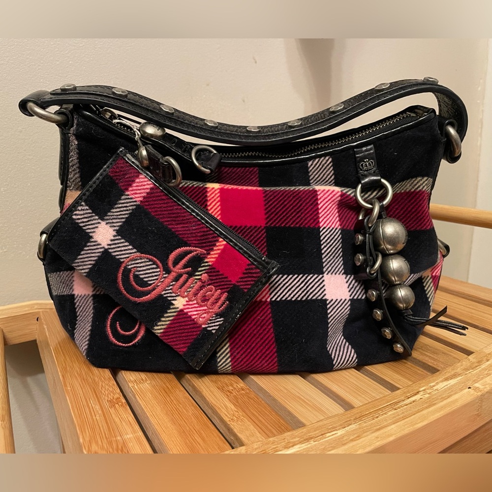 Juicy Couture Plaid Handbag and Wallet Set